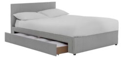 Hygena - Keating 1 Drawer Grey - Bed Frame - Double